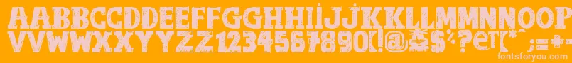OutOfTune Font – Pink Fonts on Orange Background