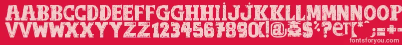 フォントOutOfTune – 赤い背景にピンクのフォント