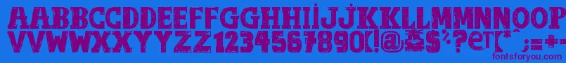 OutOfTune Font – Purple Fonts on Blue Background