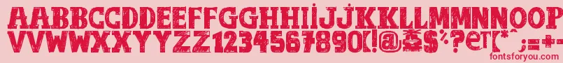 OutOfTune Font – Red Fonts on Pink Background