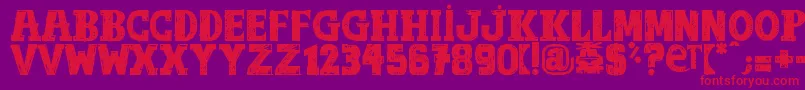 OutOfTune Font – Red Fonts on Purple Background