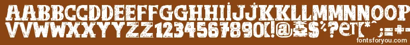 OutOfTune Font – White Fonts on Brown Background