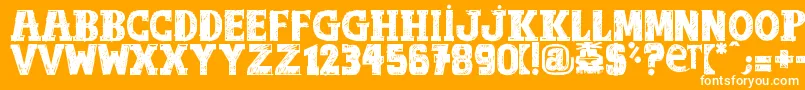 OutOfTune Font – White Fonts on Orange Background