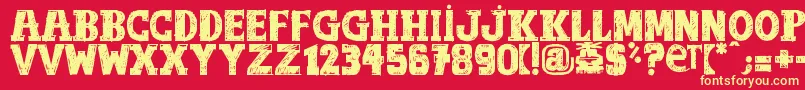 フォントOutOfTune – 黄色の文字、赤い背景