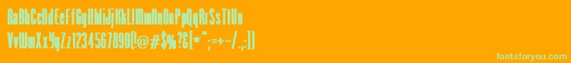 VenusNormalWdBold Font – Green Fonts on Orange Background