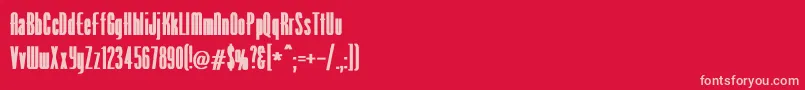 VenusNormalWdBold Font – Pink Fonts on Red Background