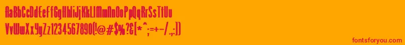 VenusNormalWdBold Font – Red Fonts on Orange Background