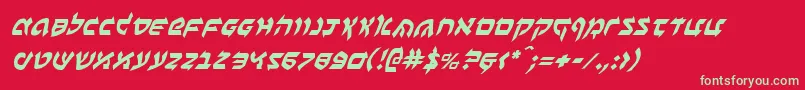 BenZionItalic-fontti – vihreät fontit punaisella taustalla