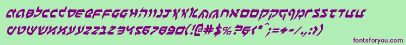 BenZionItalic Font – Purple Fonts on Green Background