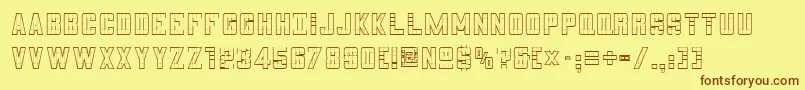 3x5outli Font – Brown Fonts on Yellow Background