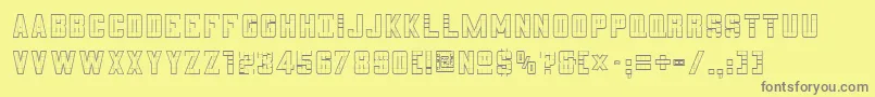 フォント3x5outli – 黄色の背景に灰色の文字