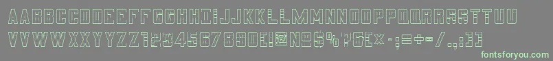 3x5outli Font – Green Fonts on Gray Background