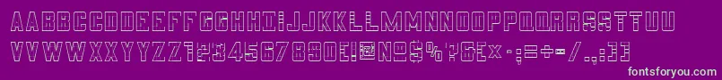 3x5outli Font – Green Fonts on Purple Background