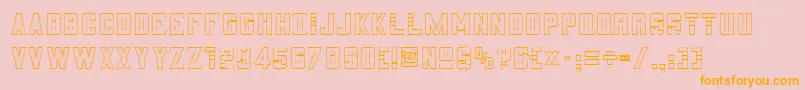 3x5outli Font – Orange Fonts on Pink Background