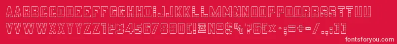 3x5outli Font – Pink Fonts on Red Background