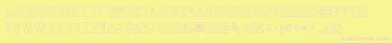 3x5outli Font – Pink Fonts on Yellow Background