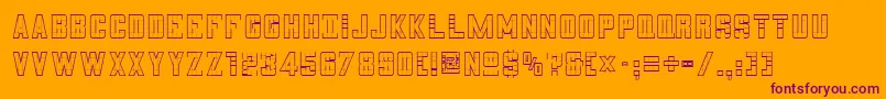 3x5outli Font – Purple Fonts on Orange Background