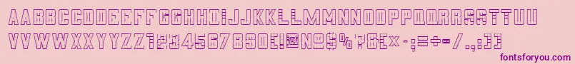 3x5outli-Schriftart – Violette Schriften auf rosa Hintergrund