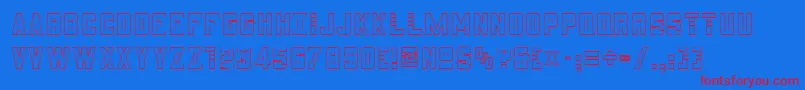 3x5outli Font – Red Fonts on Blue Background