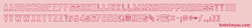 3x5outli Font – Red Fonts on Pink Background