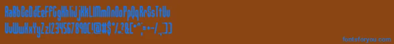 フォントUnanimousInvertedBrk – 茶色の背景に青い文字