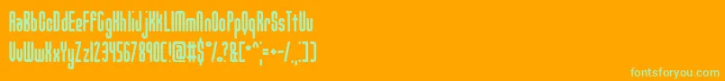 UnanimousInvertedBrk Font – Green Fonts on Orange Background