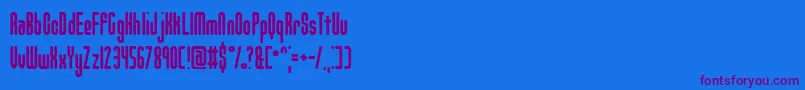 UnanimousInvertedBrk-Schriftart – Violette Schriften auf blauem Hintergrund