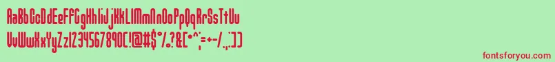 UnanimousInvertedBrk-Schriftart – Rote Schriften auf grünem Hintergrund