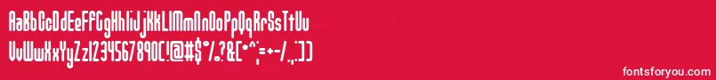 UnanimousInvertedBrk-Schriftart – Weiße Schriften auf rotem Hintergrund