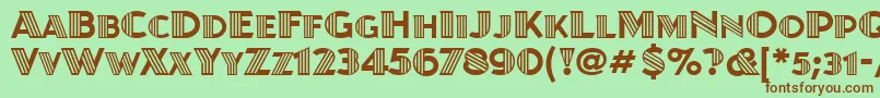 JuanitadecoitcTt-Schriftart – Braune Schriften auf grünem Hintergrund