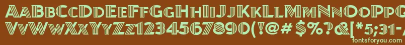 JuanitadecoitcTt-fontti – vihreät fontit ruskealla taustalla