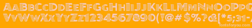 JuanitadecoitcTt-fontti – vaaleanpunaiset fontit oranssilla taustalla