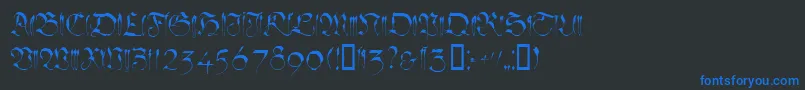 Linotypesangue Font – Blue Fonts on Black Background