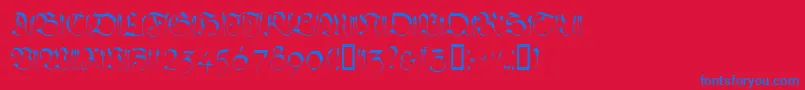Шрифт Linotypesangue – синие шрифты на красном фоне