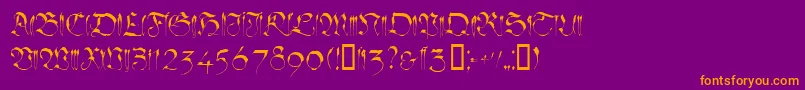 Linotypesangue Font – Orange Fonts on Purple Background