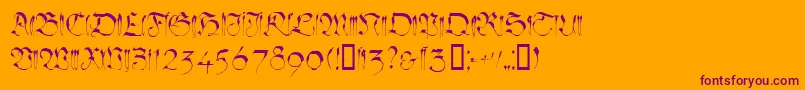 Linotypesangue Font – Purple Fonts on Orange Background