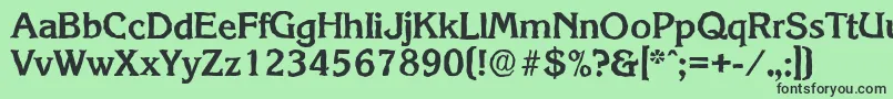 フォントKorinthantiqueBold – 緑の背景に黒い文字