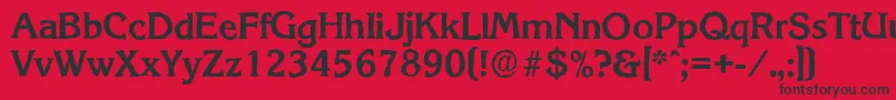 フォントKorinthantiqueBold – 赤い背景に黒い文字