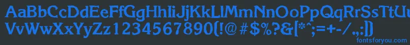 フォントKorinthantiqueBold – 黒い背景に青い文字