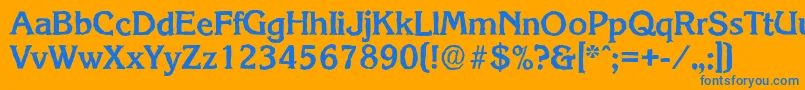 Czcionka KorinthantiqueBold – niebieskie czcionki na pomarańczowym tle