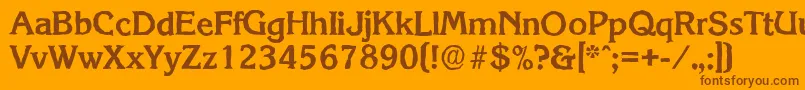 フォントKorinthantiqueBold – オレンジの背景に茶色のフォント