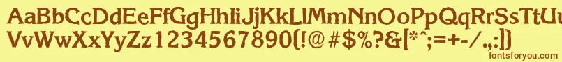 Czcionka KorinthantiqueBold – brązowe czcionki na żółtym tle