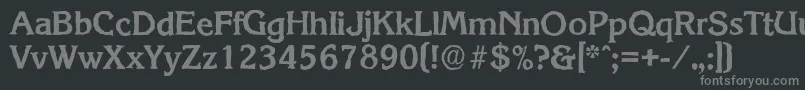 フォントKorinthantiqueBold – 黒い背景に灰色の文字