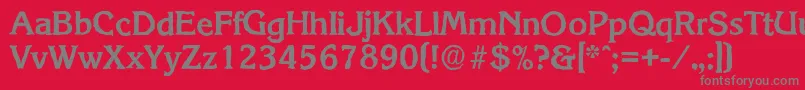 フォントKorinthantiqueBold – 赤い背景に灰色の文字