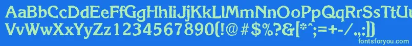 フォントKorinthantiqueBold – 青い背景に緑のフォント