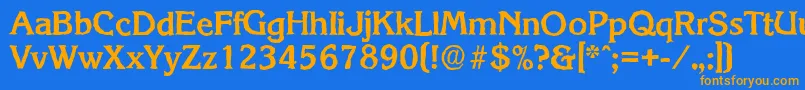 KorinthantiqueBold-fontti – oranssit fontit sinisellä taustalla