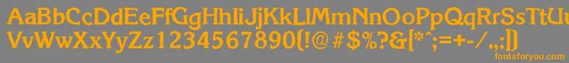 フォントKorinthantiqueBold – オレンジの文字は灰色の背景にあります。