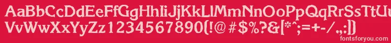 Czcionka KorinthantiqueBold – różowe czcionki na czerwonym tle