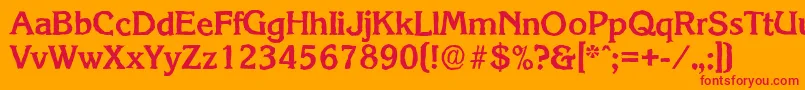 KorinthantiqueBold Font – Red Fonts on Orange Background