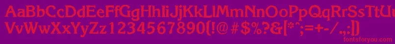 フォントKorinthantiqueBold – 紫の背景に赤い文字